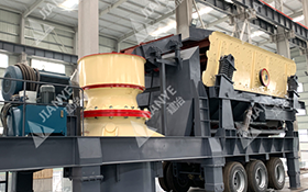 Tyre-type cone mobile crushing station
